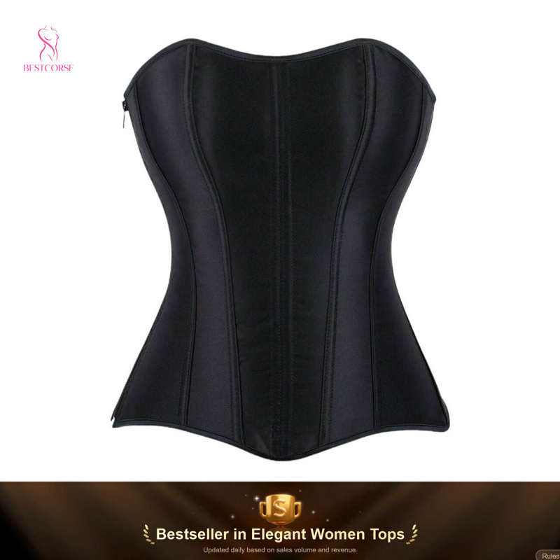 Boning Corset Steel - XXS 사이즈 측면 지퍼 롱 코르셋