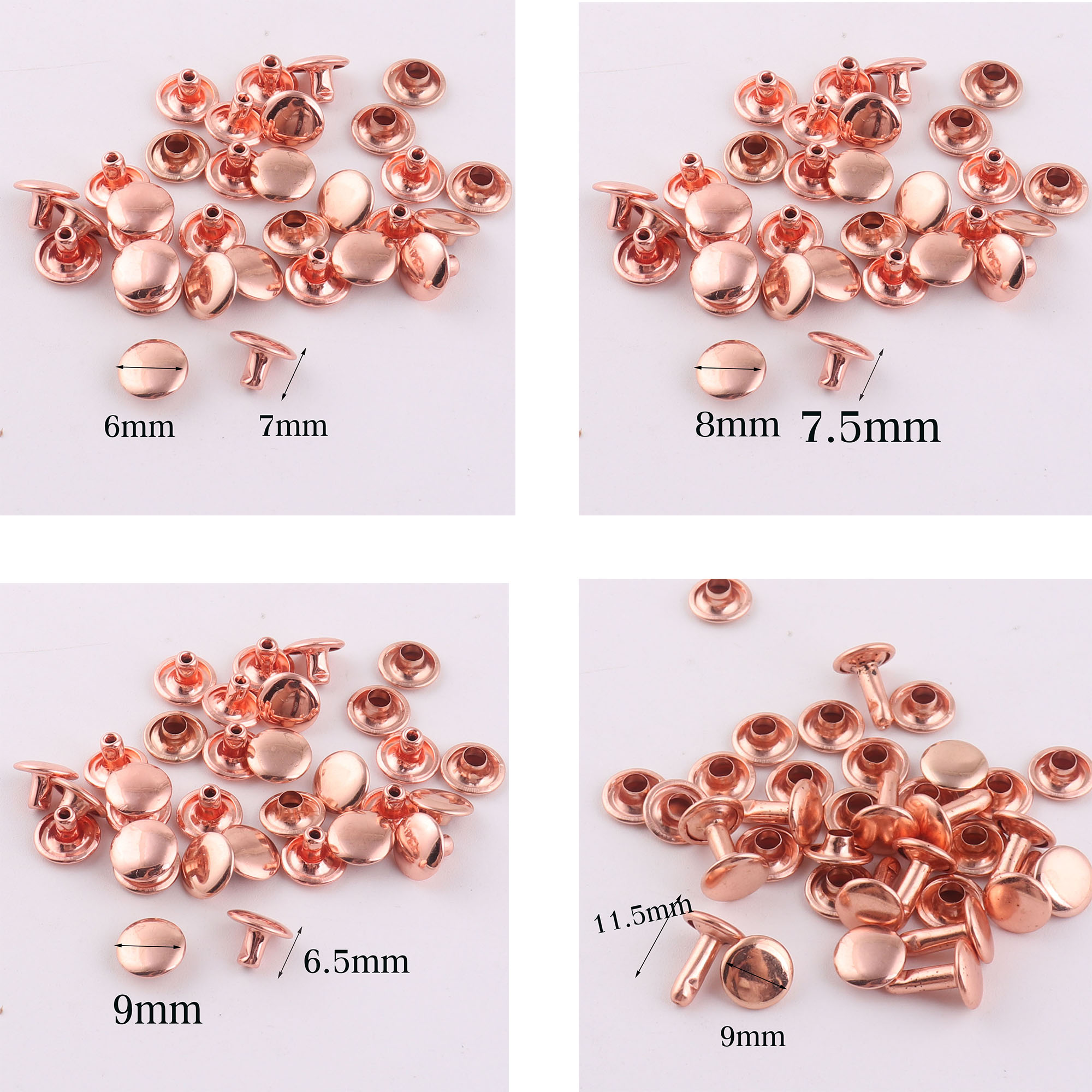 Snap Fastener Set - 10 개/몫 라운드 라운드 리벳 스터드