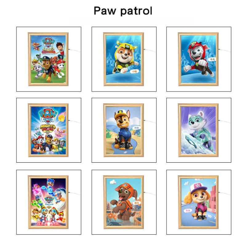 Paw Patrol 만화 LED 야간 조명 장식 그림  - Cosplay Prop Painting 리뷰 및 가격