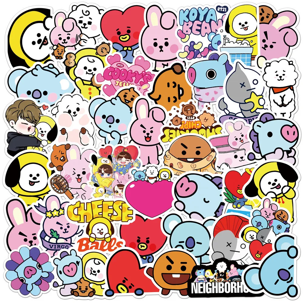 카와이 BT21 스티커 여행가방 노트북 자동차 휴대폰  - Evoker Cosplay Prop 리뷰 및 가격