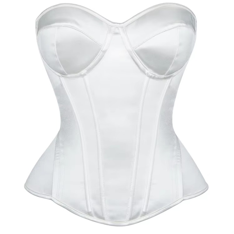 여성용 화이트 코르셋 오버버스트 뷔스티에 탑 스틸 본드 - Boning Corset Steel 리뷰 및 가격