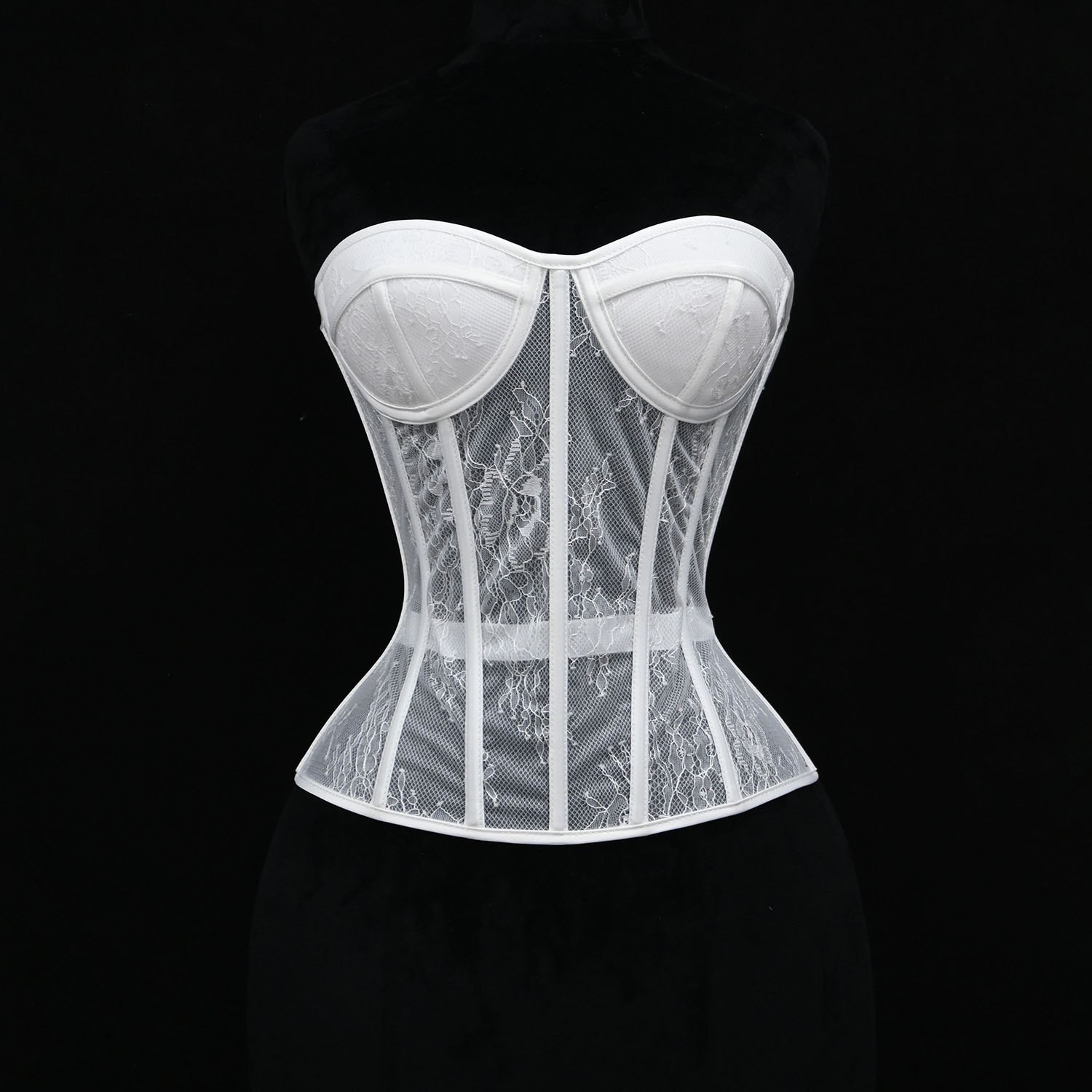 스틸본 코르셋 여성용 속이 비치는 스트랩리스 레이스 브 - Boning Corset Steel 리뷰 및 가격