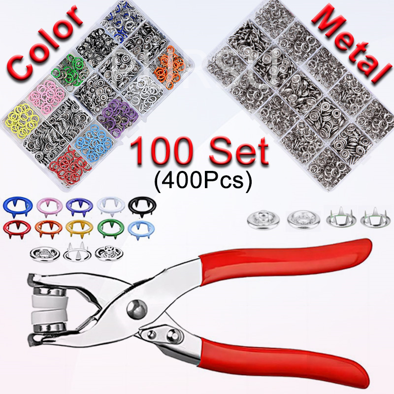 100 세트 스냅 펜치 자동 그로멧 구멍 펜치 옷 가방 - Snap Fastener Set 리뷰 및 가격