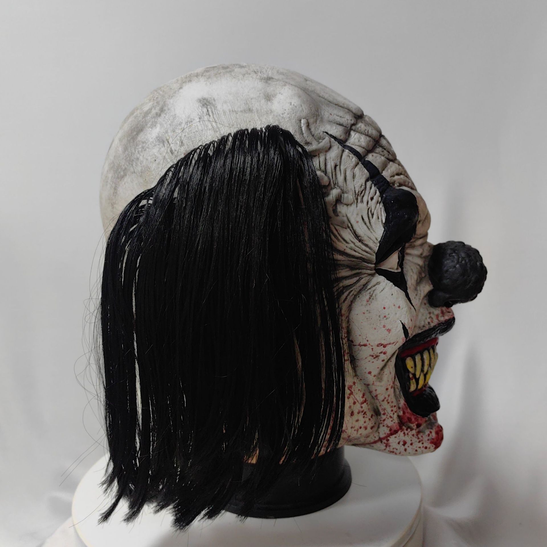 무서운 웃는 광대 마스크 코스프레 호러 검은 코털 조커 - Briar Cosplay Prop 리뷰 및 가격