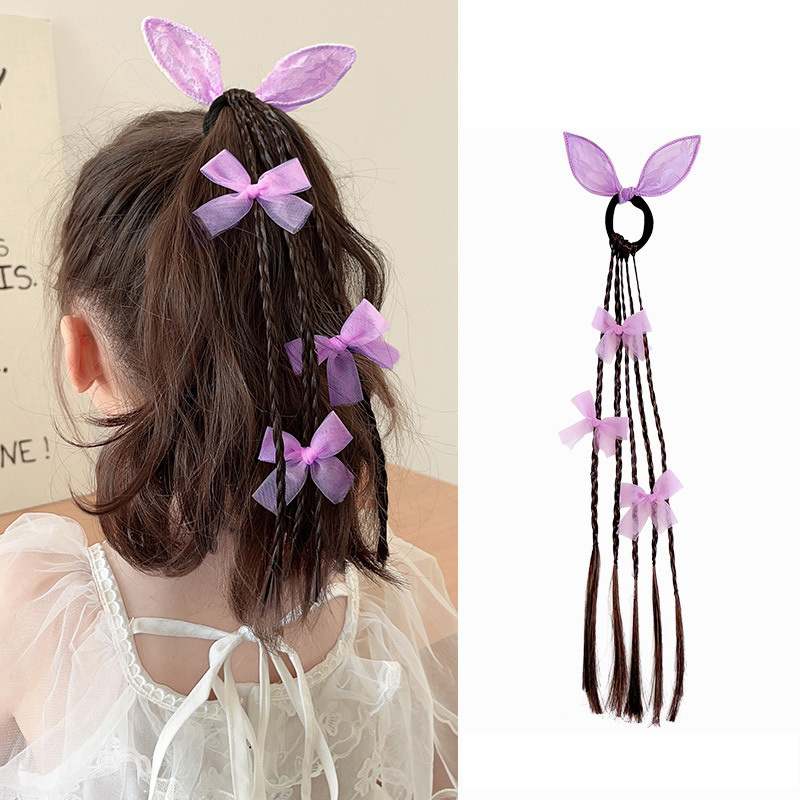 1PC 소녀 활 토끼 귀 가발 포니 테일 머리띠 고무  - Cosplay Prop Bow 리뷰 및 가격