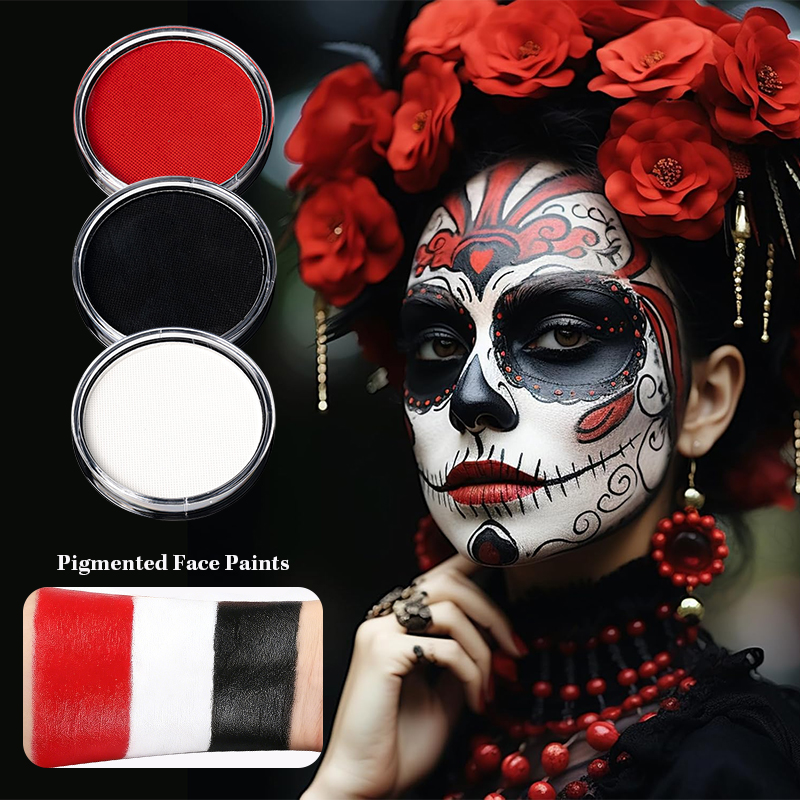 3개입 블랙 화이트 레드 수성 페이스 페인트 세트 (무 - Cosplay Prop Paint 리뷰 및 가격