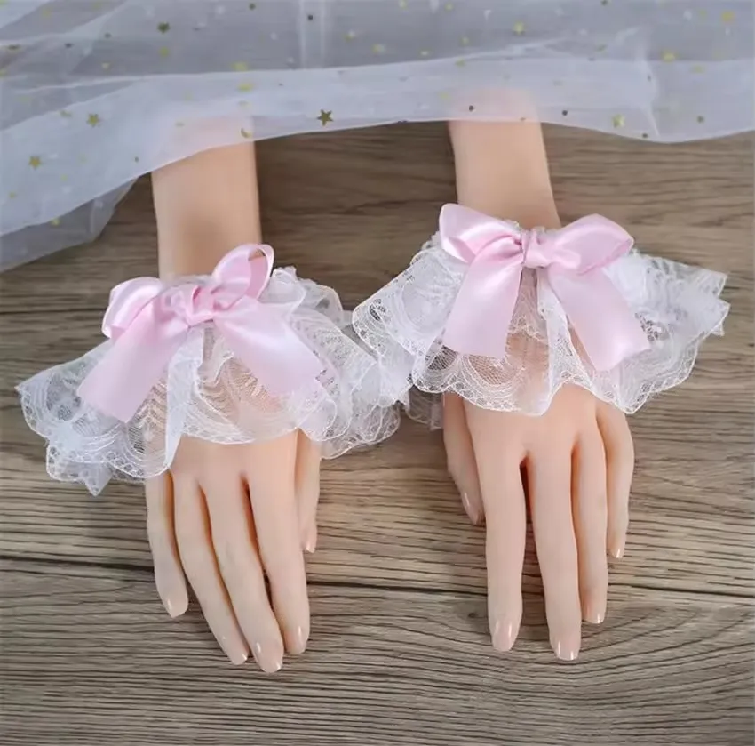 일본 여성 소녀 로리타 멀티컬러 리본 장갑 가짜 소매  - Cosplay Prop Bow 리뷰 및 가격