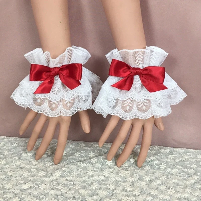 일본 여성 소녀 로리타 멀티컬러 리본 장갑 가짜 소매  - Cosplay Prop Bow 리뷰 및 가격
