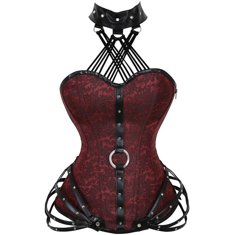 고딕 스팀펑크 코르셋 탑, 홀터 스트랩 여성 고스 브로 - Boning Corset Steel 리뷰 및 가격