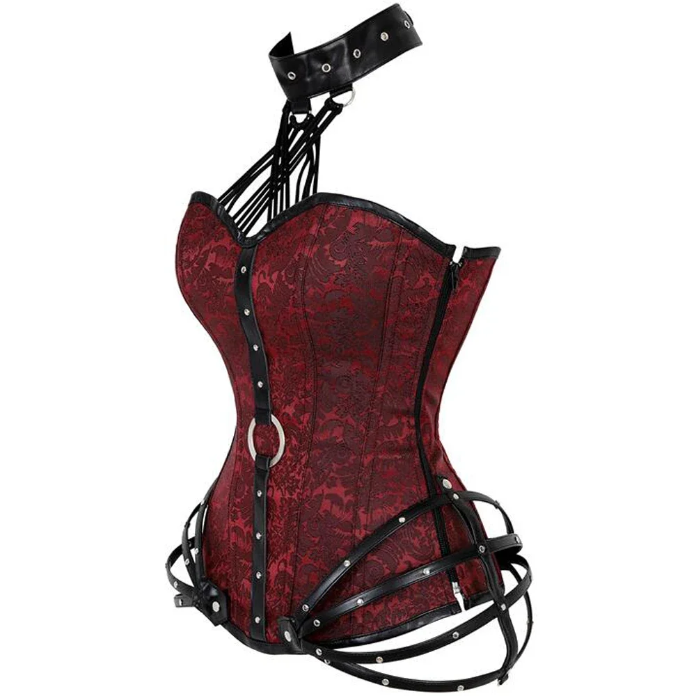 고딕 스팀펑크 코르셋 탑, 홀터 스트랩 여성 고스 브로 - Boning Corset Steel 리뷰 및 가격