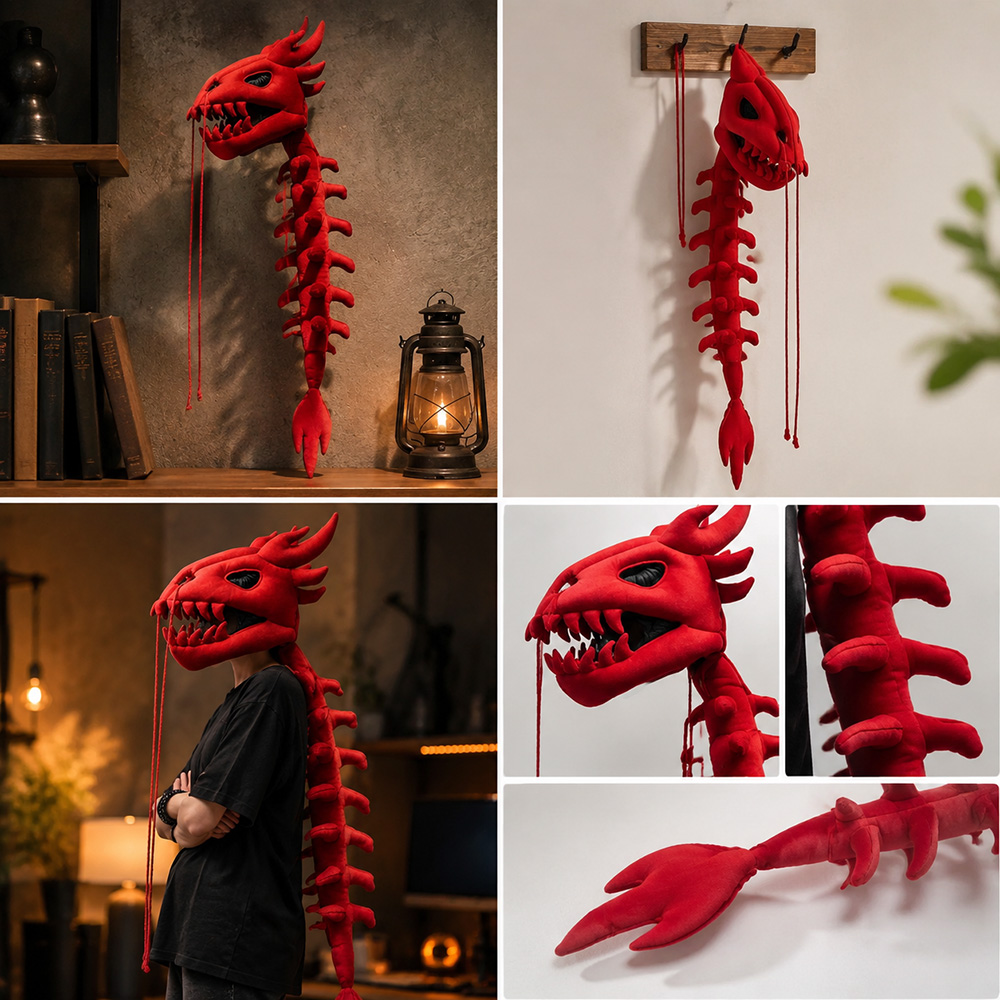 드래곤 해골 척추 플러시 후드 롱 공룡 해골 헤드 마스 - Cosplay Prop Designer 리뷰 및 가격