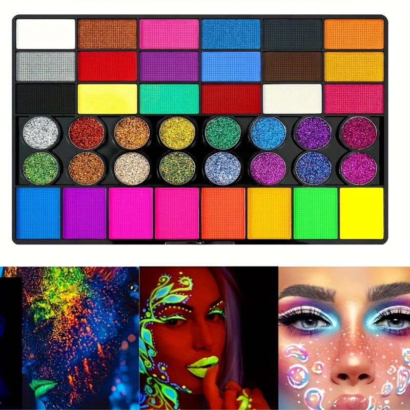 42색 페이스 바디 페인트 팔레트 키트 24개 스텐실  - Cosplay Prop Paint 리뷰 및 가격