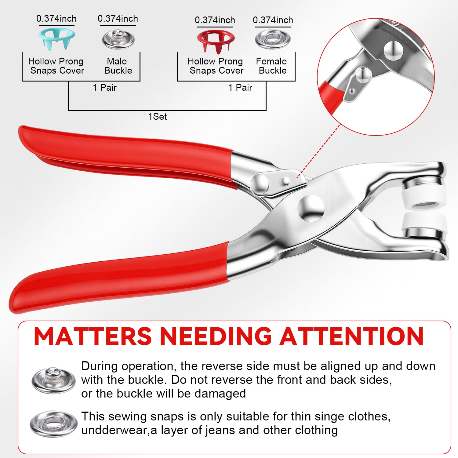 100개 금속 단추, 금속 스냅 단추, 고정 플라이어  - Snap Fastener Set 리뷰 및 가격